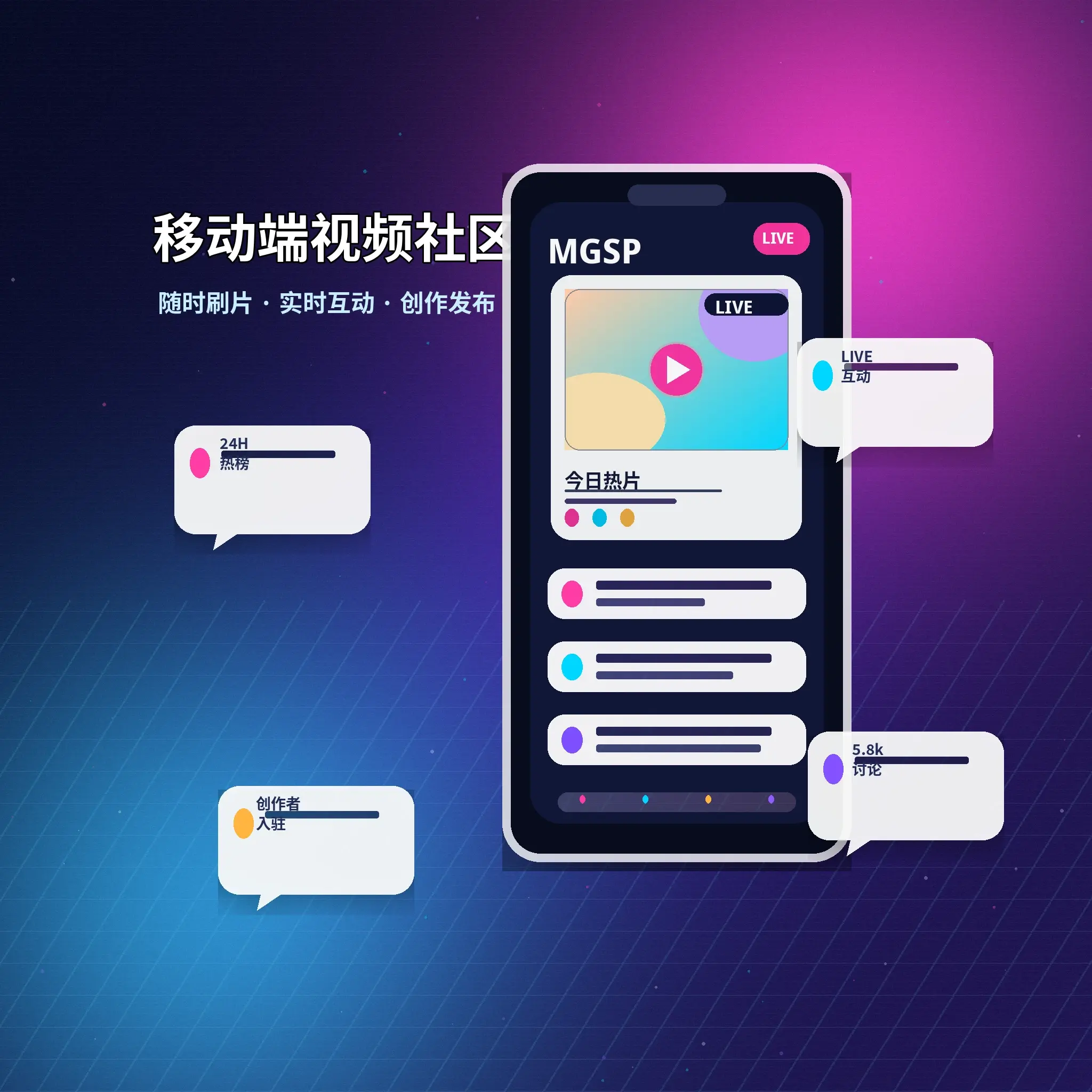 蘑菇视频移动端内容浏览与社区服务